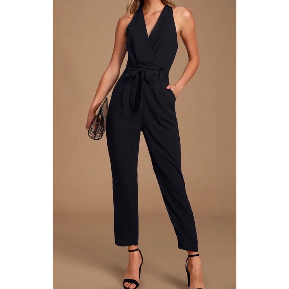 Lulu's Sleeveless Black Jumpsuit
